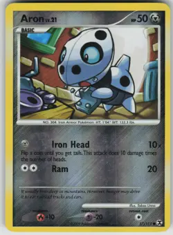 Pokemon TCG Aron Common Reverse Holo Rising Rivals 57/111 - Image 1