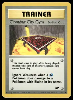 Pokemon Cards Cinnabar City Gym 113/132 Unlimited Gym Challenge WOTC Uncommon LP - Image 1