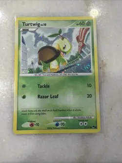 Turtwig 17/17 Cosmos Holo Swirl Pokemon Card Pop Series 6 2007 MP - Image 1