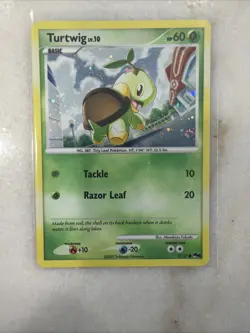 Turtwig 17/17 Cosmos Holo Swirl Pokemon Card Pop Series 6 2007 MP - Image 2