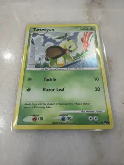 Turtwig 17/17 Cosmos Holo Swirl Pokemon Card Pop Series 6 2007 MP - Image 3