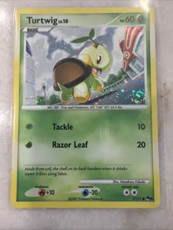 Turtwig 17/17 Cosmos Holo Swirl Pokemon Card Pop Series 6 2007 MP - Image 4
