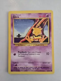Abra Pokemon TCG Base Set 43/102 Unlimited Regular Common Card WOTC NM - Image 1
