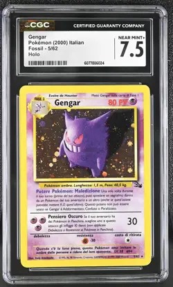 CGC 7.5 ITALIAN Gengar 2000 Fossil 5/62 Holo Pokemon Card - Image 1