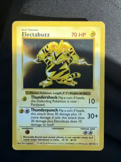 Pokemon TCG Electabuzz Base Set, Shadowless Rare Card 20/102 - Image 1