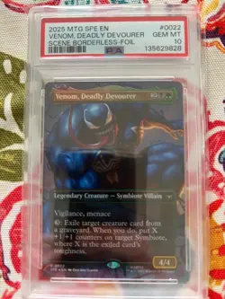 2025 MTG Spider-Man Magic the Gathering - Venom, Deadly Devourer #22 FOIL PSA 10 - Image 1