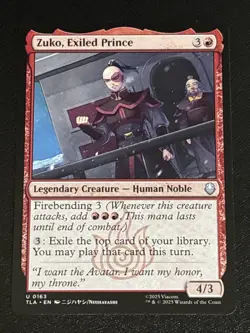 MTG Avatar: The Last Airbender Zuko, Exiled Prince 0163 NM - Image 1