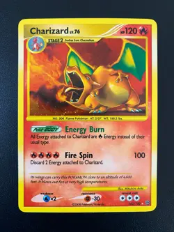 POKEMON CHARIZARD LV.76 HOLO SECRET RARE 103/100 STORMFRONT ENGLISH EX - Image 1