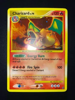 POKEMON CHARIZARD LV.76 HOLO SECRET RARE 103/100 STORMFRONT ENGLISH EX - Image 2