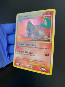POKEMON CHARIZARD LV.76 HOLO SECRET RARE 103/100 STORMFRONT ENGLISH EX - Image 3