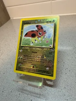 Ledyba 7/18 Southern Island Reverse Holo SWIRL LP Pokemon TCG 2001 - Image 2