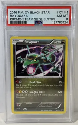 2016 POKEMON XY BLACK STAR PROMO STEAM SIEGE BLISTERS #XY141 RAYQUAZA PSA 8 NMMT - Image 1