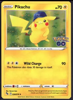 Pikachu (28) Holo Rare Pokemon GO 028/078 NM - Image 1