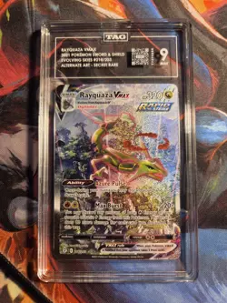 Pokemon Rayquaza VMAX 218/203 Evolving Skies ALT ART Secret Rare TAG 9 - Image 1