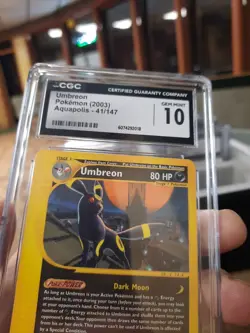 Umbreon Aquapolis Cgc 10 Gem Mint 41/147 Pokemon 2003 Non-Holo Rare Card Graded - Image 5