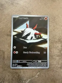 Pokemon TCG Larvesta Illustration Rare Card Surging Sparks 196/191 - Image 1