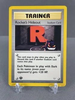 Pokemon Rocket's Hideout Team Rocket Trainer Stadium 1st Edition Card 63/64 2000 - Image 1