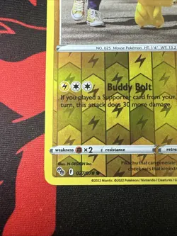 Pikachu 027/078 Pokemon GO Reverse Holo Common Pokemon Card NM - Image 4