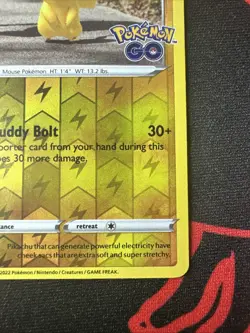 Pikachu 027/078 Pokemon GO Reverse Holo Common Pokemon Card NM - Image 5