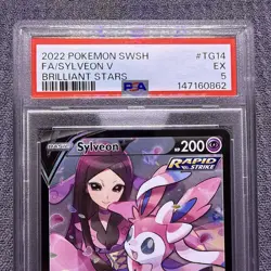 Sylveon V FA Rare Brilliant Stars Pokemon Card TG14/TG30 PSA 5 - Image 2