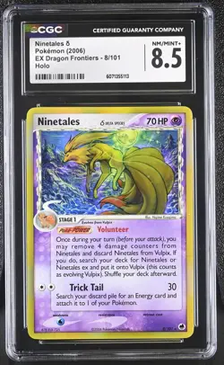 CGC 8.5 Ninetales 2006 EX Dragon Frontiers 8/101 Holo Pokemon Card - Image 1