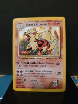 Pokemon Gym Challenge Blaine's Arcanine Holo Rare Card 001/132 Unlimited - Image 1