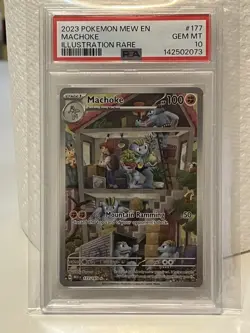 Pokemon Machoke 177/165 Scarlet & Violet 151 Illustration Rare English PSA 10 - Image 1