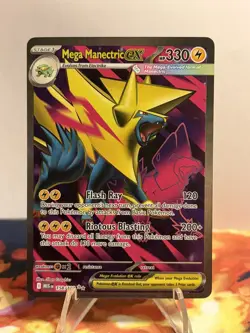 Pokemon TCG Mega Manectric ex 158/132 Me01: Mega Evolution Ultra Rare Holo NM - Image 1
