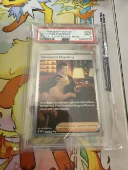 Pokemon TCG Giovanni's Charisma Illustration Rare Holo SV151 204/165 PSA 9 - Image 1
