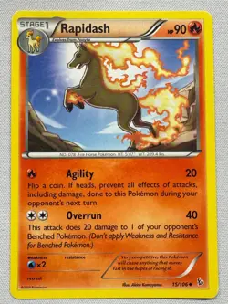 Rapidash 15/106 Uncommon Flashfire Pokemon Lightly Played - Image 1