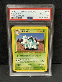 1999 POKEMON JUNGLE 1ST EDITION UNCOMMON #40 NIDORINA PSA NM-MT 8 SET BREAK - Image 1