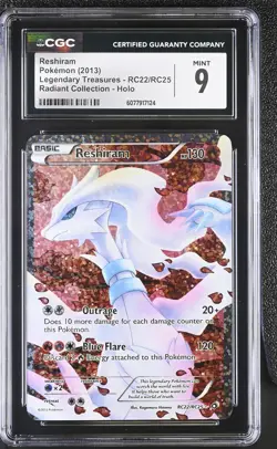 CGC 9 Reshiram Legendary Treasures RC22/RC25 Radiant (Collection) Holo Pokemon - Image 1