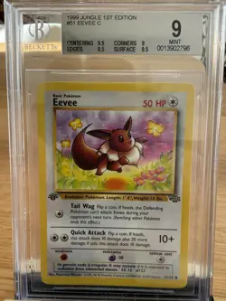 Pokemon Eevee 1st Edition Jungle #51/64 Beckett Graded 9 English - Image 1
