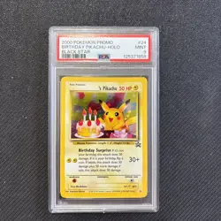 2000 Pokemon World Collection Black Star Promo Birthday Pikachu #24 Mint, PSA 9 - Image 1