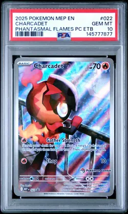 2025 POKEMON MEP EN-ME BLACK STAR PROMO #022 CHARCADET PSA 10 - Image 1