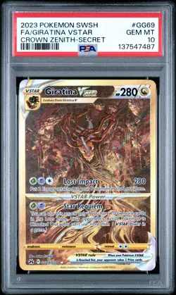 2023 POKEMON SWORD & SHIELD CROWN ZENITH SECRET FULL ART/GIRATINA VSTAR PSA 10 - Image 1
