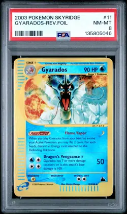 2003 POKEMON SKYRIDGE #11 GYARADOS-REVERSE FOIL PSA 8 - Image 1