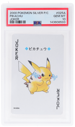 2000 Pokemon Silver Version Playing Cards Japanese Pikachu Joker #025A PSA 10 - Image 1