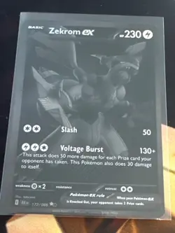 Zekrom EX 172/086 Pokemon Card Black Bolt SV11 English NEAR MINT - Image 1