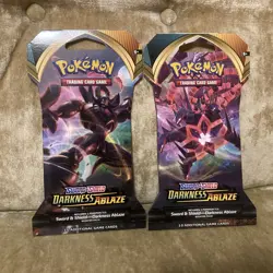X2 Darkness Ablaze Sleeved Booster Packs Pokemon Cards TCG New Sealed 2020 - Image 1