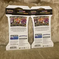 X2 Darkness Ablaze Sleeved Booster Packs Pokemon Cards TCG New Sealed 2020 - Image 2