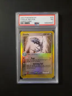 Pokemon TCG Steelix EX PSA 7 Nm Sandstorm 23/100 Reverse Holo Rare Card - Image 1