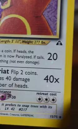 Ursaring 15/75 Neo Discovery Holobleed Error Misprint Pokemon Card LP + Swirl - Image 4