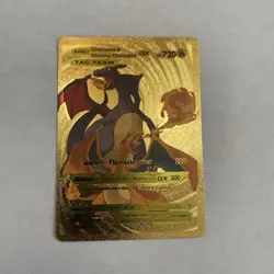 Charizard & Shining Charizard Gx Hp 720 TAG TEAM Gold Foil Fan Art Card 🔥🔥🔥 - Image 1