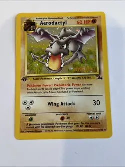 Aerodactyl 1/62 Fossil Prerelease 1st Edition Holo Rare Pokemon Card LP - Image 1