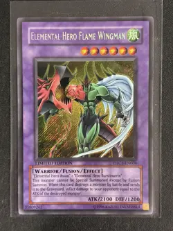 Yu-Gi-Oh! Elemental HERO Flame Wingman EHC1-EN004 Secret Rare Konami LE - Image 1