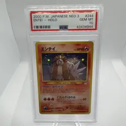 2000 Pokemon Japanese Neo 3 Entei Holo PSA 10 - Image 1