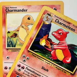 ✨ Charmeleon & Charmander Base Set Pokemon Unlimited - See Description - Image 1