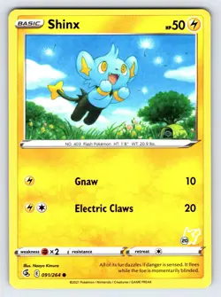 Shinx 091/264 2022 Battle Academy Pikachu Deck Pokemon Card Promo Rare - Nm/Vlp - Image 1