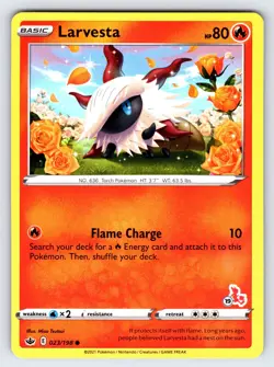 Larvesta 023/198 Battle Academy Cinderace Deck Pokemon Card Promo Rare - Nm/Vlp - Image 1